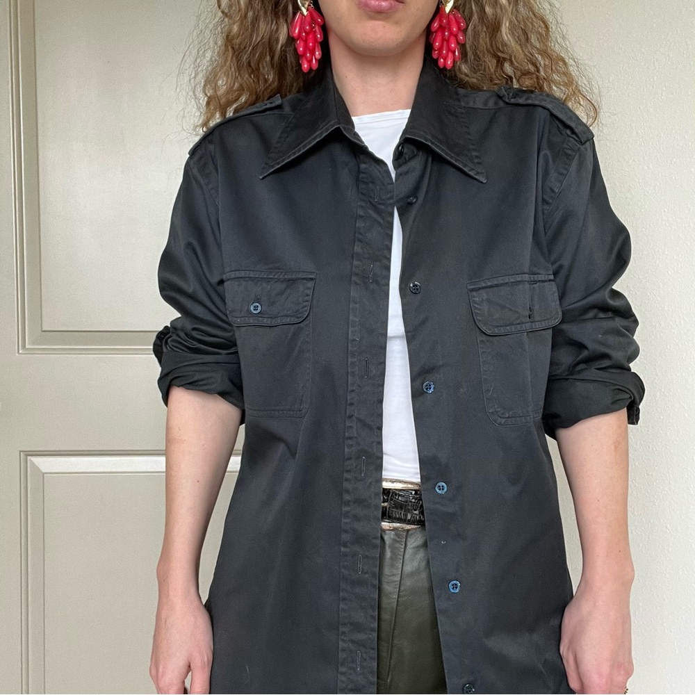 Gucci military button down shirt